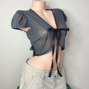 Vintage Y2K mesh bolero top 🩶 by Hong Yiwu